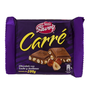 CHOCOLATE CON AVELLANAS CARRÉ SAVOY 100 GR