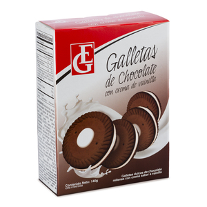 GALLETAS DE CHOCOLATE CON CREMA DE VAINILLA GAMA 140 GR