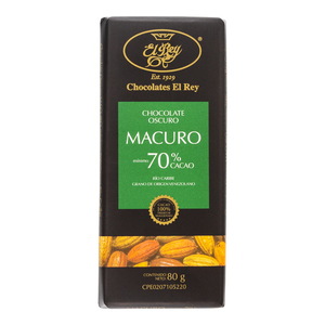 CHOCOLATE OSCURO MACURO 70% EL REY 80 GR