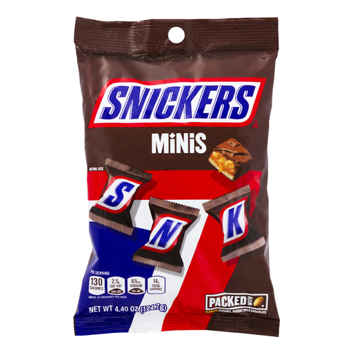 CHOCOLATES MINIS SNICKERS PEG PACK 124,7 GR