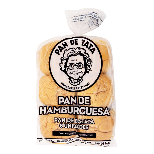 PAN DE HAMBURGUESAS PAN DE TATA 6 UN 460GR